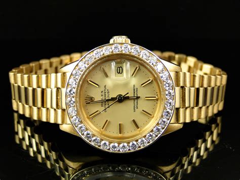 ladies gold rolex|18k gold rolex women's watch.